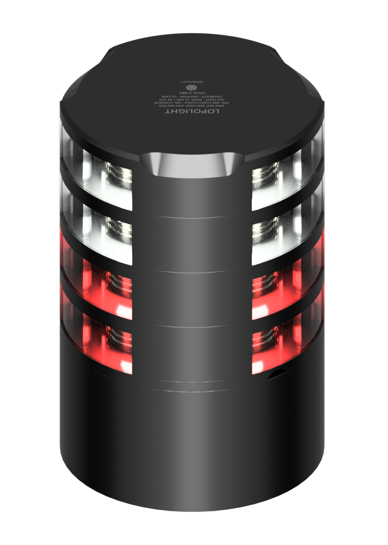 2nm 360° Red +2nm 360° White, black anodized